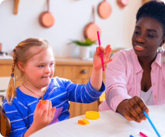 woman and kids having an activity