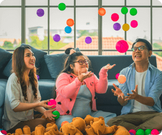 family playing together